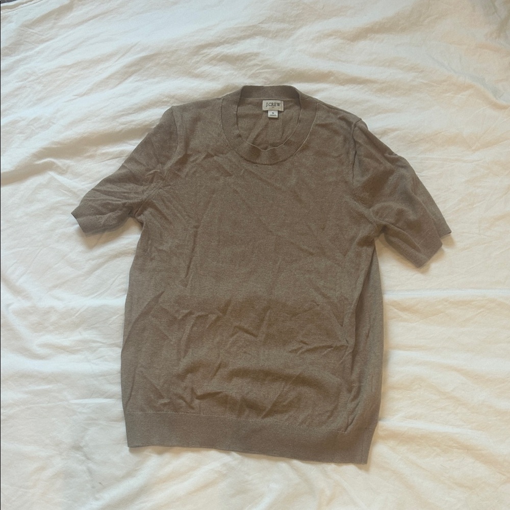 J. Crew Taupe Short Sleeve Sweater